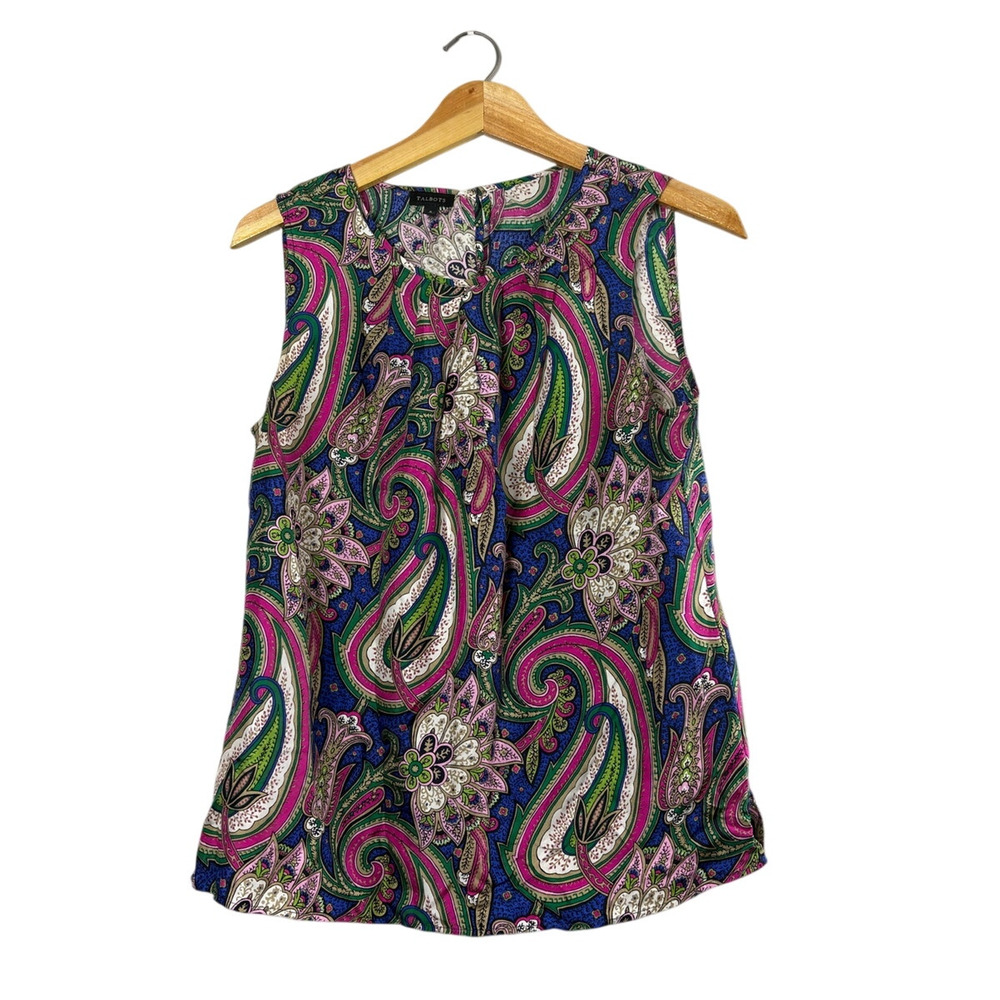 Women's Paisley Silk Tablots Tank Top 6